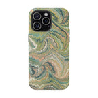 Green Pastel Italian Marble Design Magnetic MAG SAFE High Impact iPhone Cases