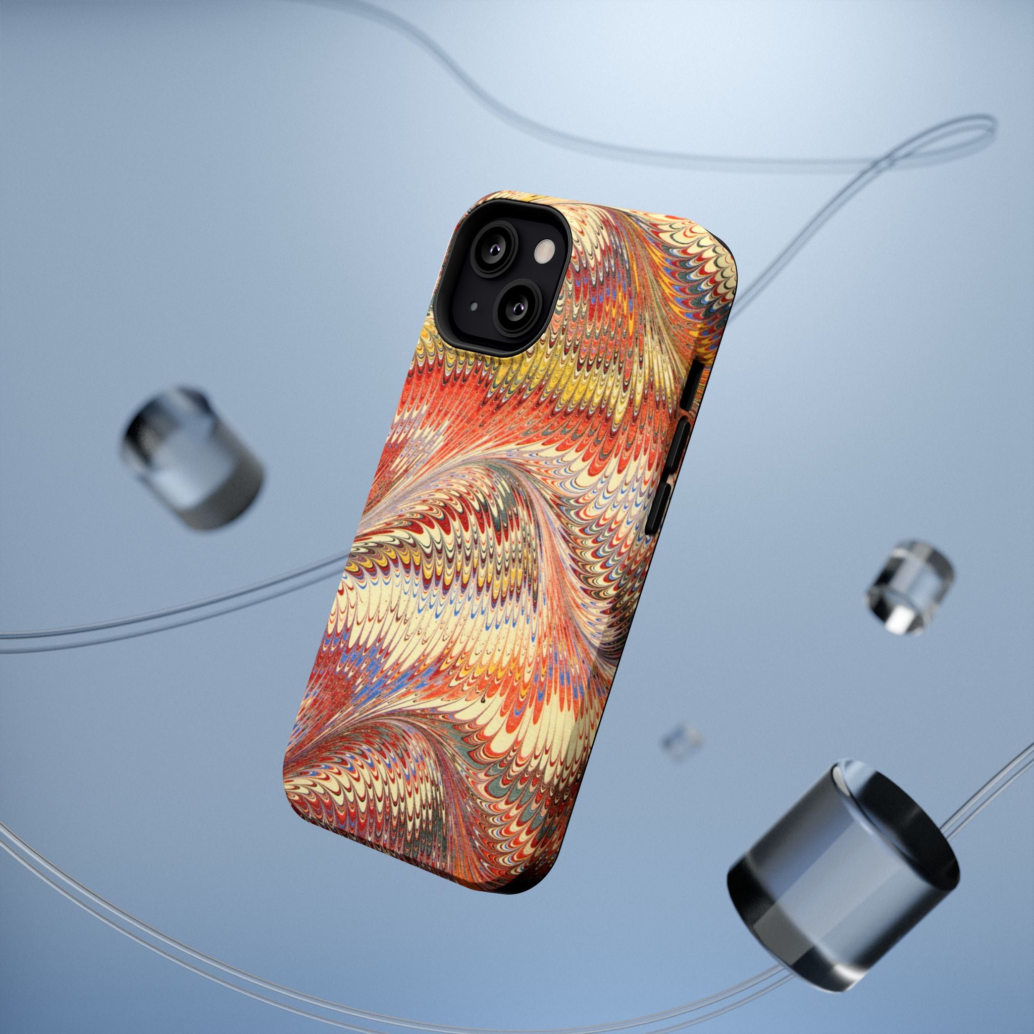 Rust and Gold Italian Vintage Marble Design Durable Phone Case for Apple + Samsung