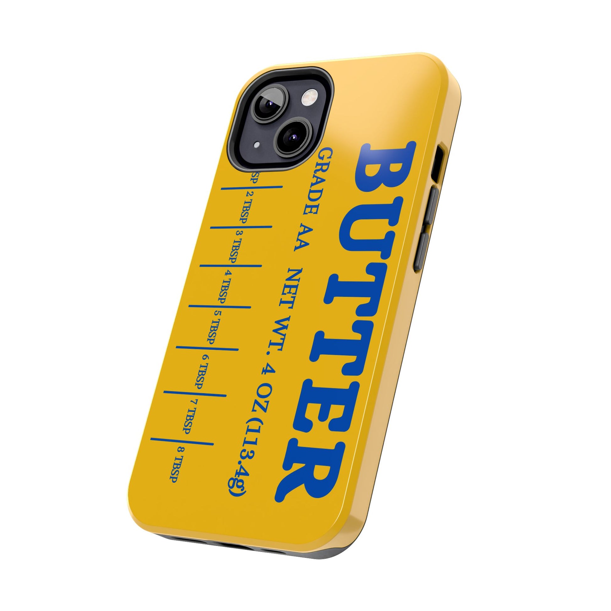 Butter Yellow Tough Phone Cases, Funny iPhone 16 Cover, Protective Case Gift for Techies, Yellow Phone Accessories, Unique Gift for Phone