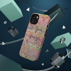 Marbled Pastel Pink and Green Impact-Resistant Phone Case for Apple + Samsung