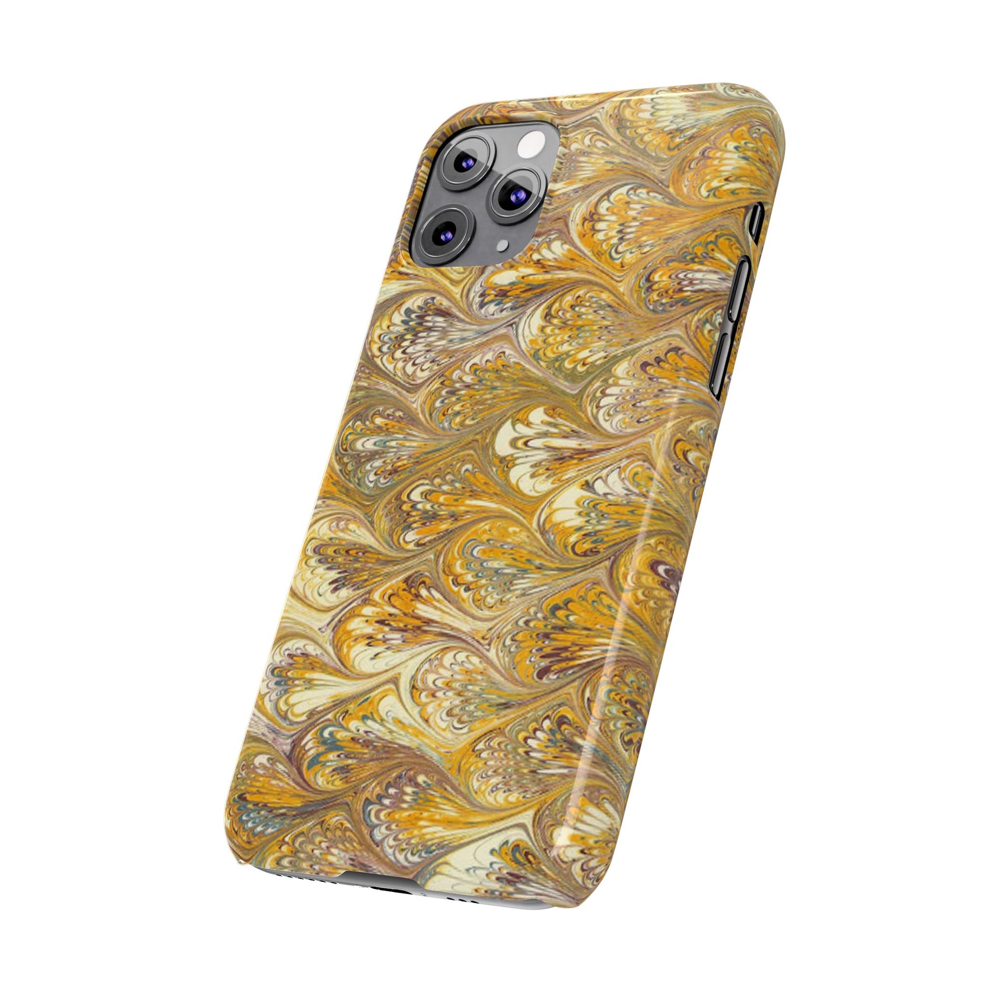 Golden Yellow Italian Marbled Designed, Slim Phone Cases, Case-Mate
