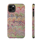 Marbled Pastel Pink and Green Impact-Resistant Phone Case for Apple + Samsung