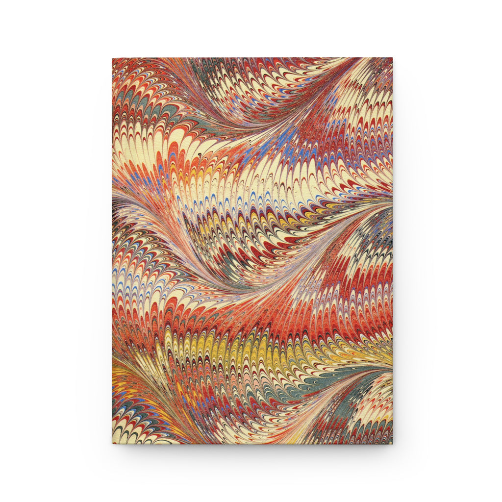 Vintage Italian Marbled Hardcover Journal - Orange, Yellow, and Beige