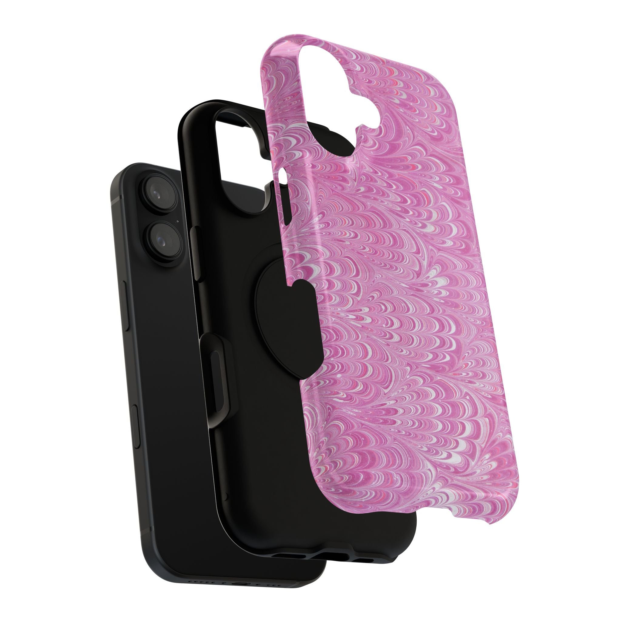 Pink + White Marble Phone Case - Dual Phone Case Design