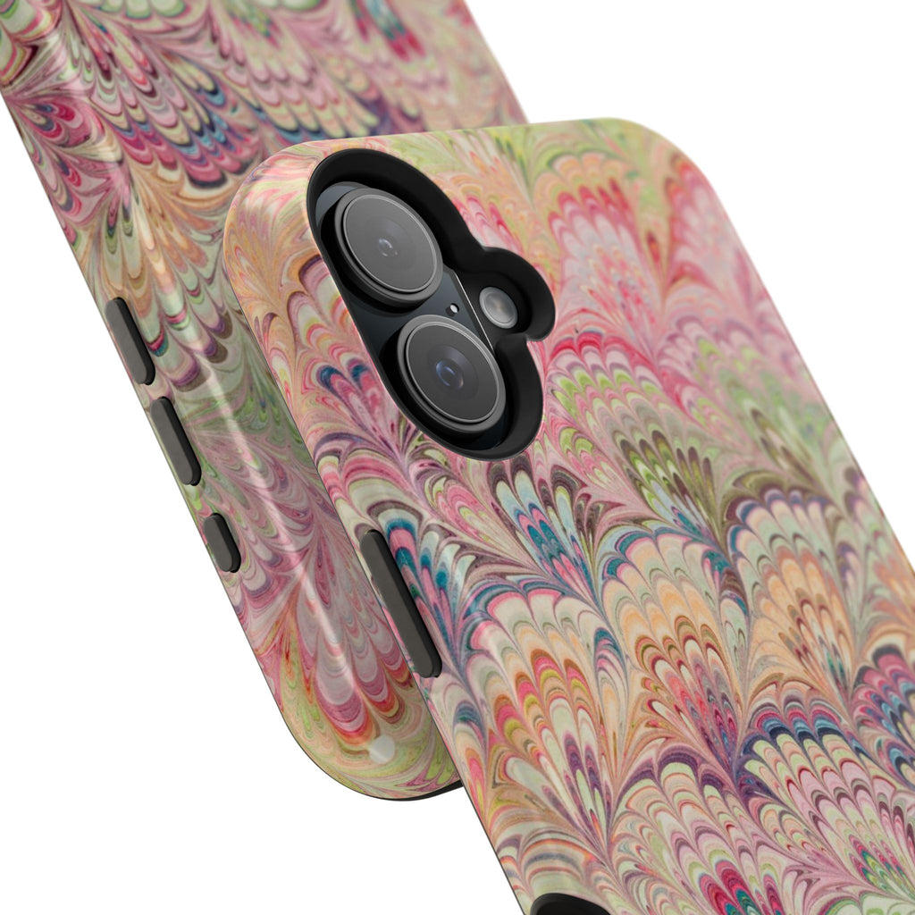 Marbled Pastel Pink and Green Impact-Resistant Phone Case for Apple + Samsung