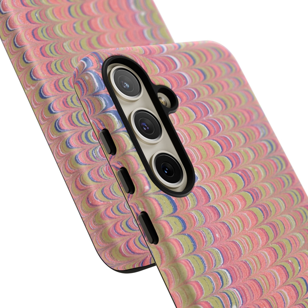 Pink Pastels Feather Marbled Vintage Design iPhone 16 + Samsung + Apple + Google - all models