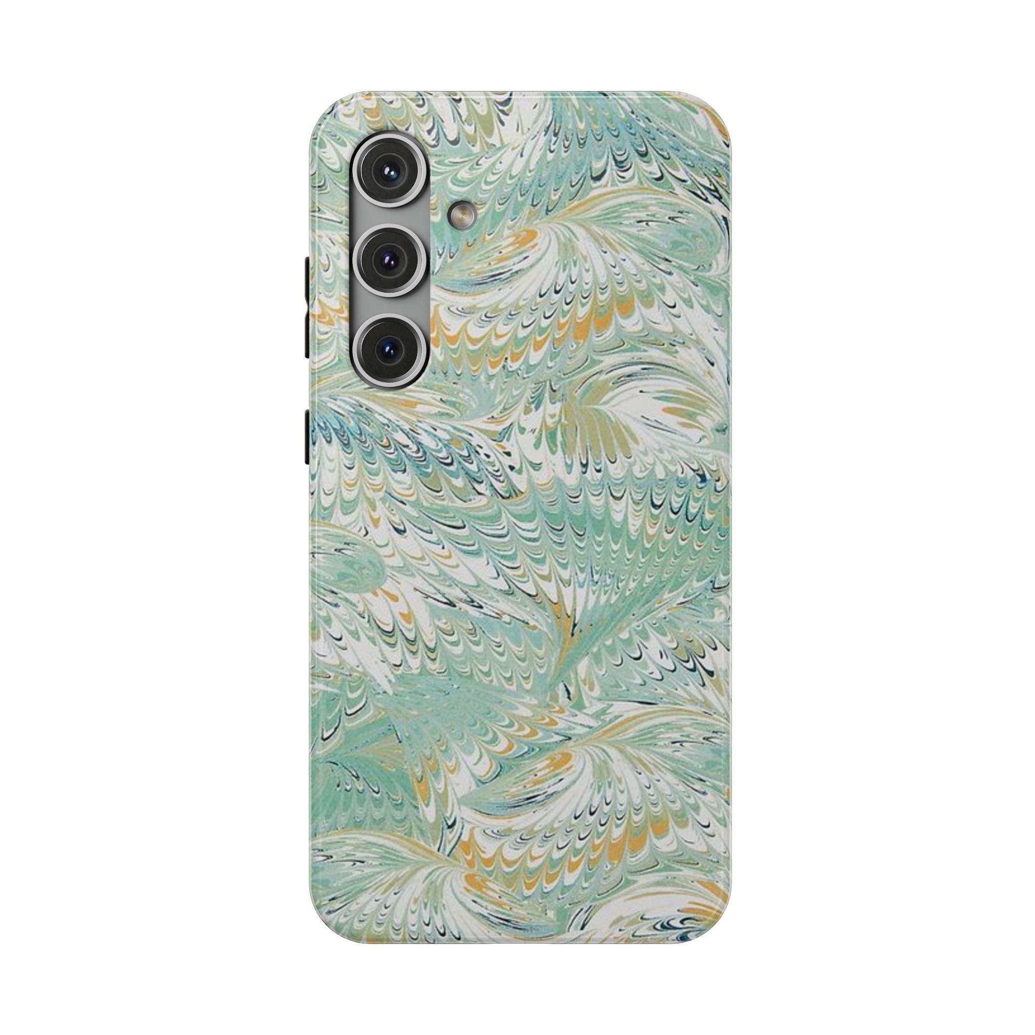 Mint Green Marbled Swirl Phone Case - Dual Layer