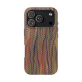 Fall Green, Beige, Blue Italian Comb Design Dual Layer Phone Case
