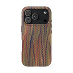 Fall Green, Beige, Blue Italian Comb Design Dual Layer Phone Case