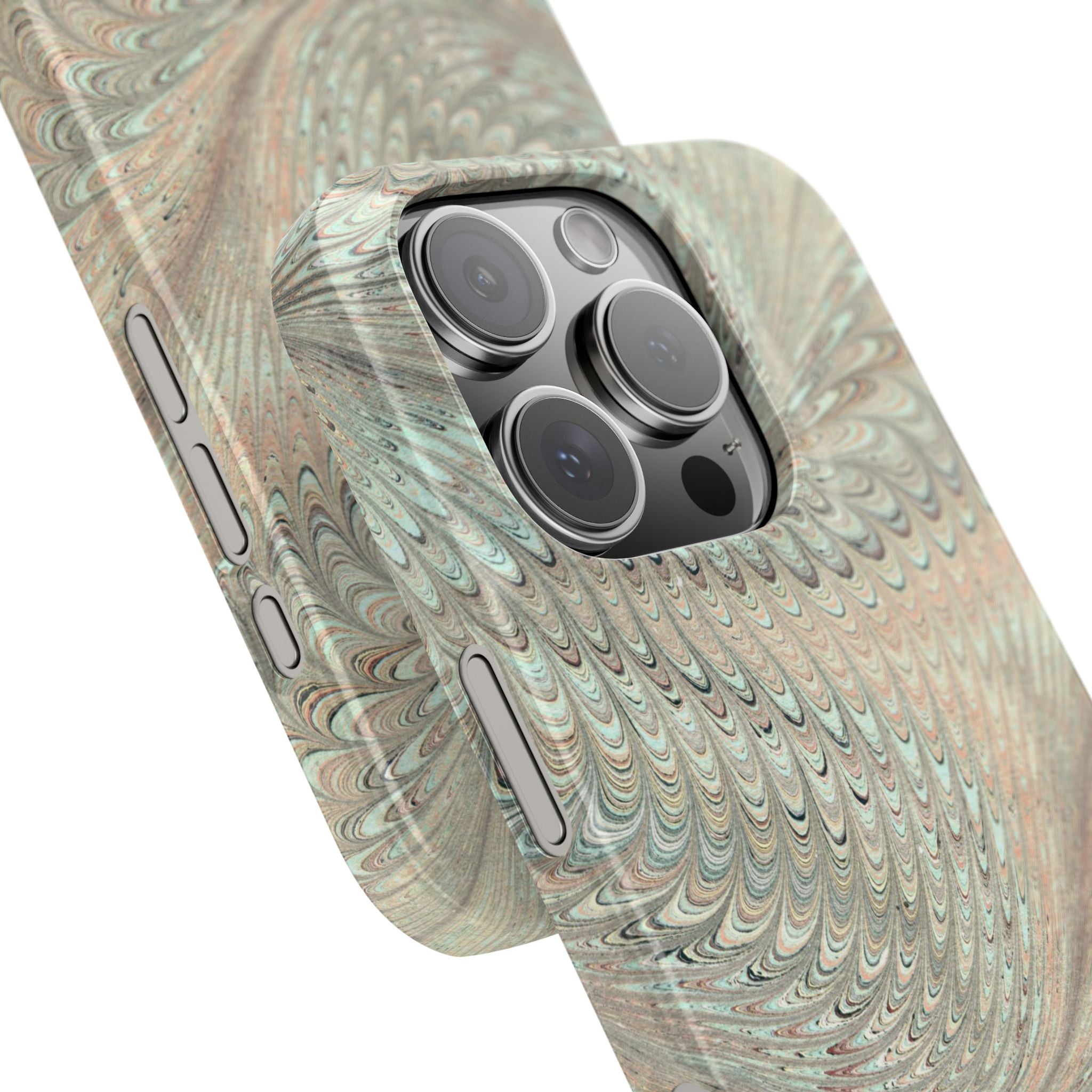 Mint + Green Italian Marbled Phone Case, Mag Safe