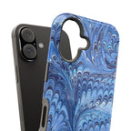 Blues Marbled Magnetic MAG SAFE Double Cover Phone Case