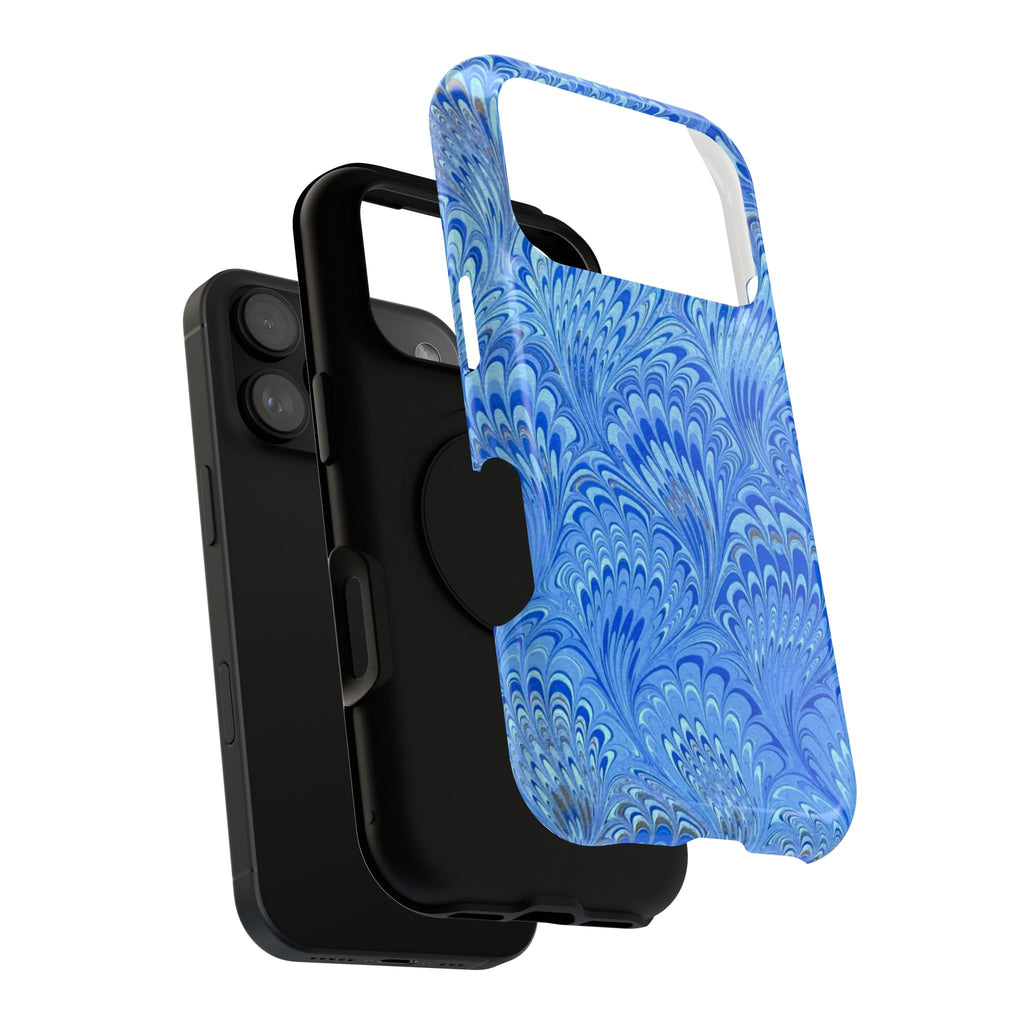 Blue Marbled Swirl Phone Case - Dual Layer Case