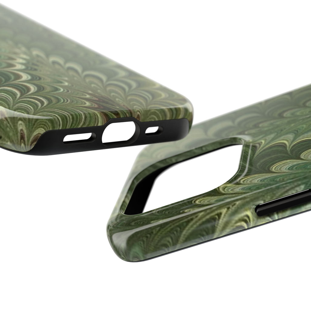 Deep Green Marble Italian Tough Phone Case — Durable Marbled Phone Case