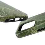 Deep Green Marble Italian Tough Phone Case — Durable Marbled Phone Case