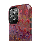 Red, Burgundy, Lavender Italian Peacock Feather Design Phone Case