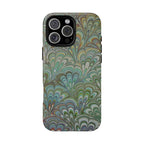 Green Peacock Marbled Phone Case — "Tough Cases" Ultra-Tough Protective Cover