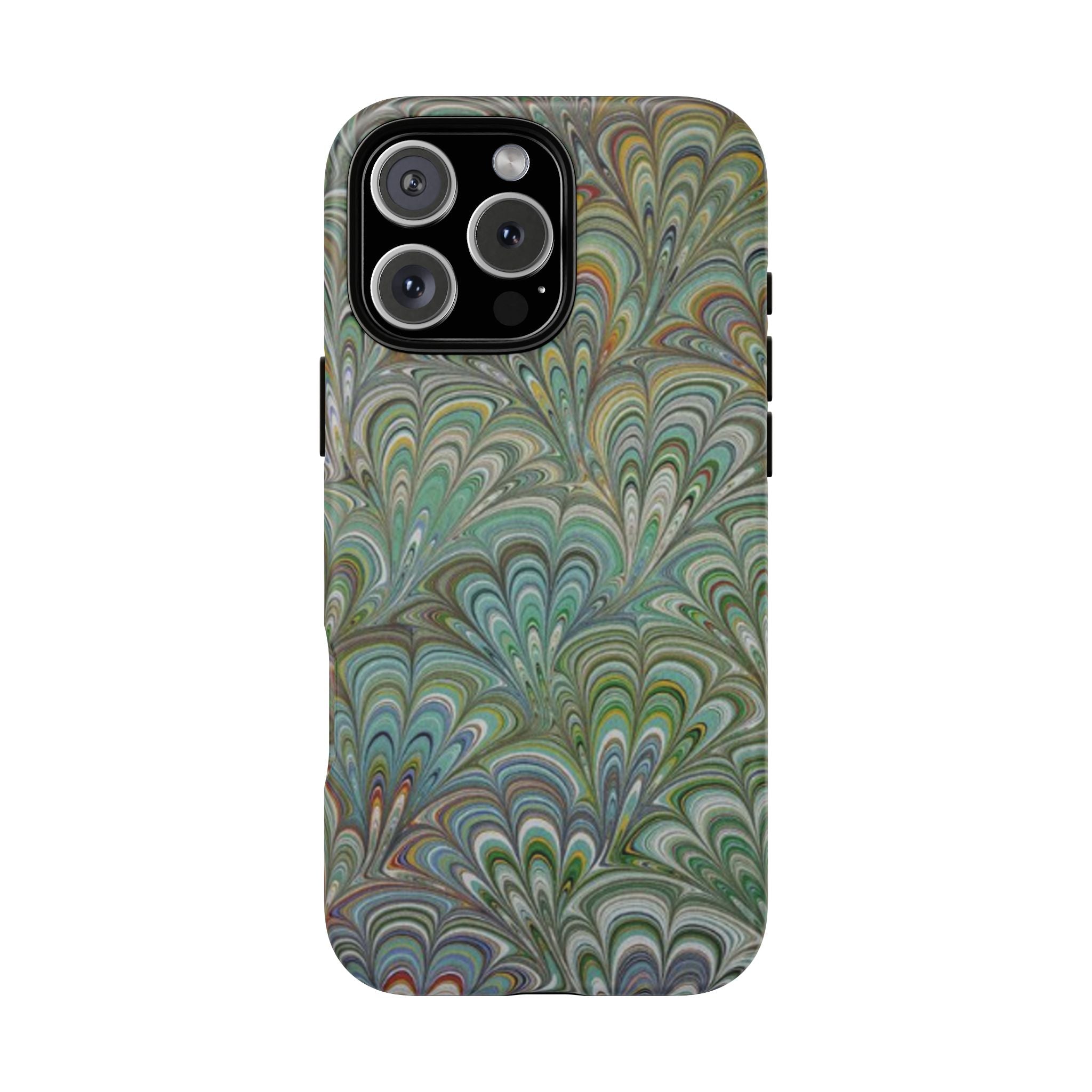 Green Peacock Marbled Phone Case — "Tough Cases" Ultra-Tough Protective Cover
