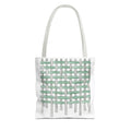 Woven Black + Green Grid Tote Bag - Tote