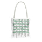 Woven Black + Green Grid Tote Bag - Tote