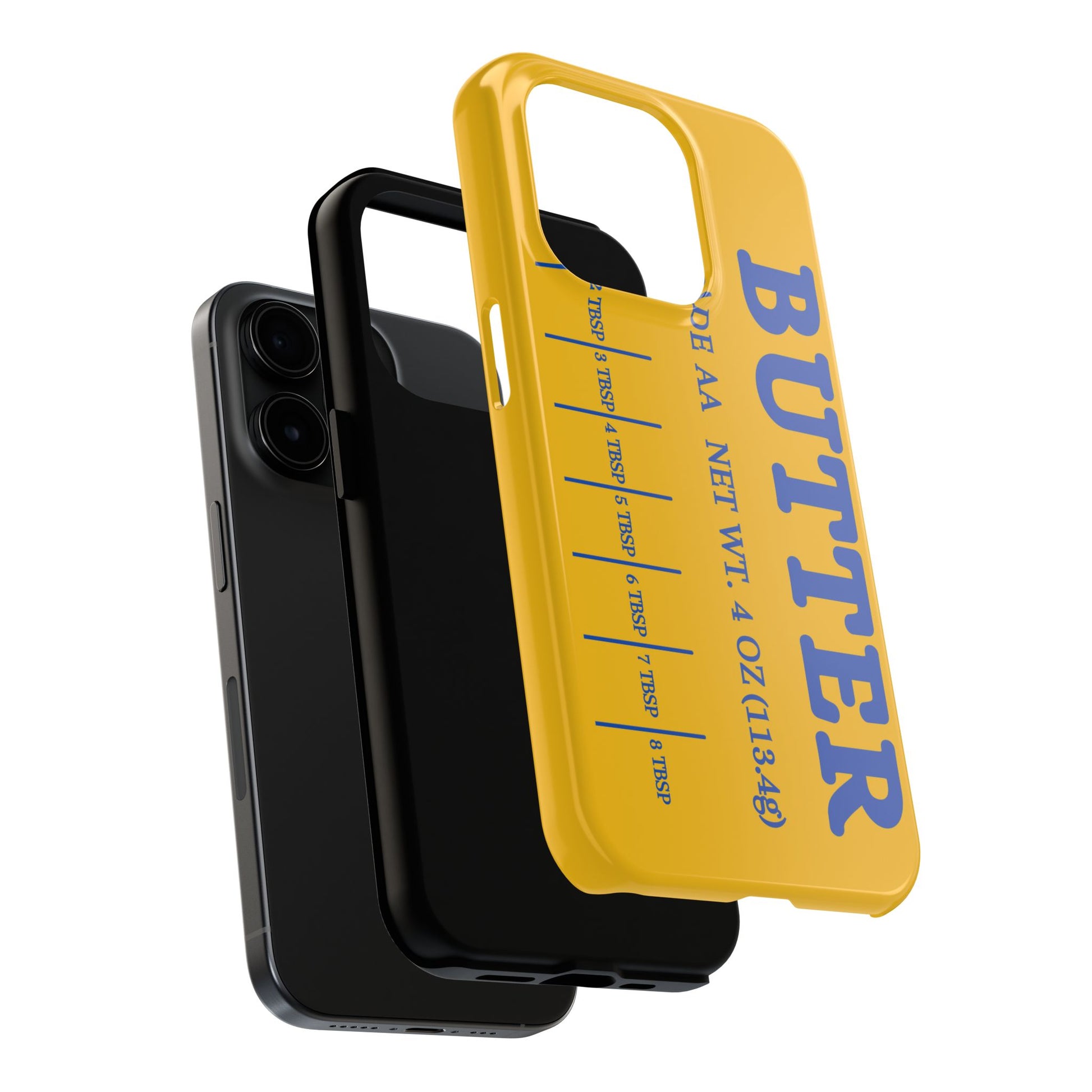 Butter Yellow Tough Phone Cases, Funny iPhone 16 Cover, Protective Case Gift for Techies, Yellow Phone Accessories, Unique Gift for Phone