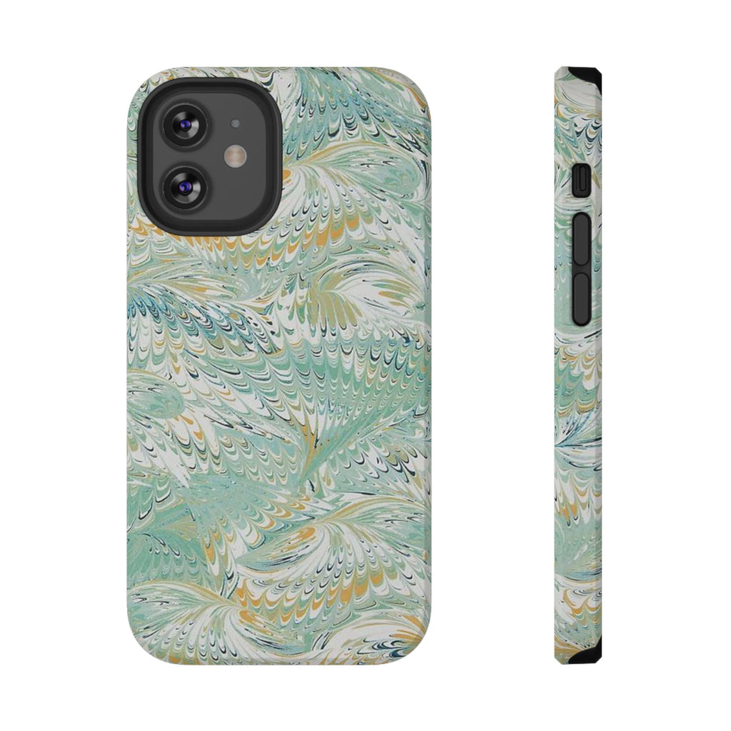 Mint Green Marbled Swirl Phone Case - Dual Layer