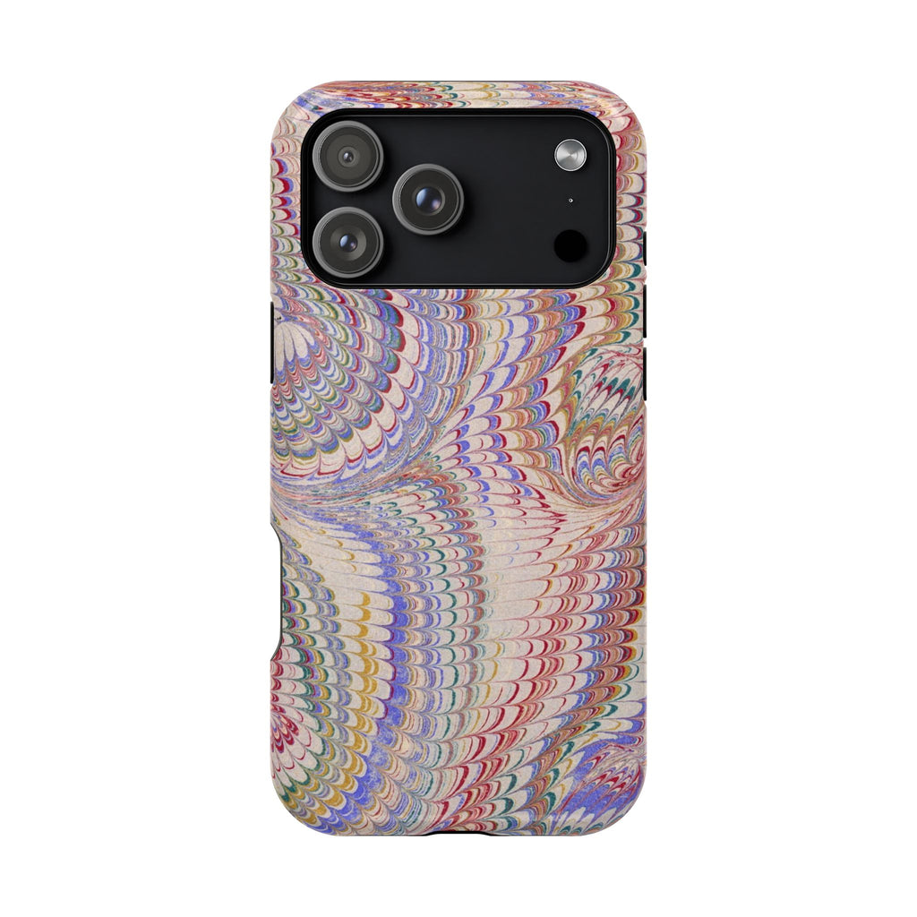 Pink and Lavender Pastel Italian Vintage Feathered Design Dual Layer Durable Phone Case