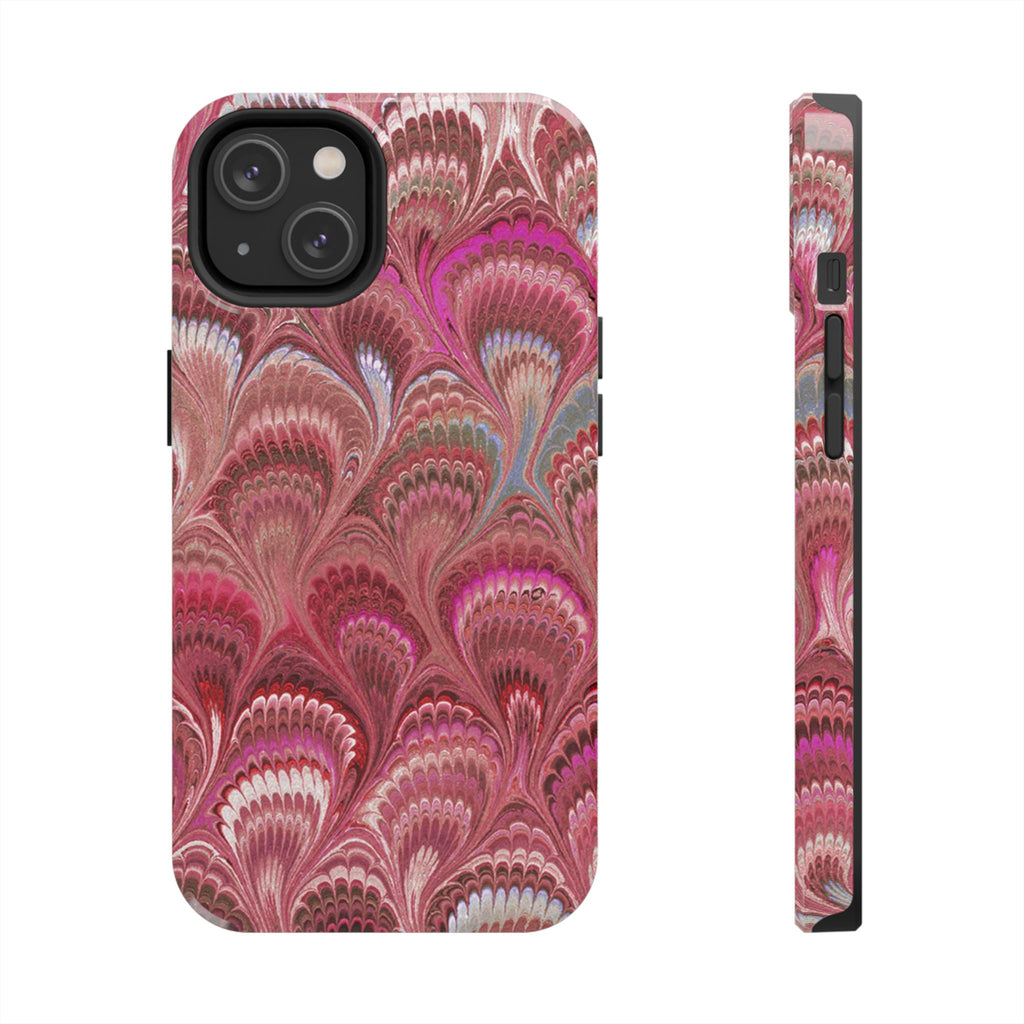 Pretty in Pink - Peacock Marble Italian Tough Phone Case — Durable Marbled Phone Case