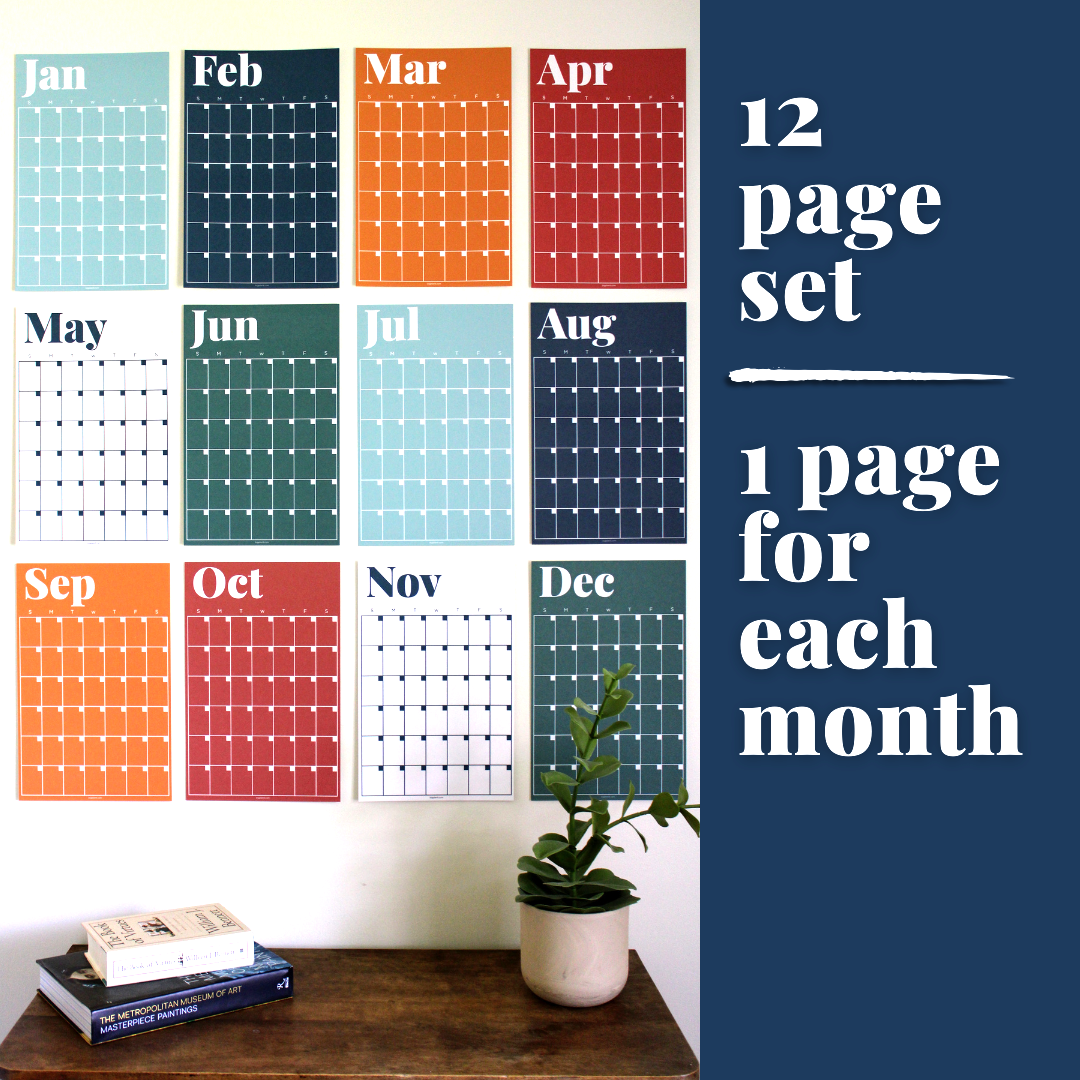 Colorful Modern Monthly Wall Calendar