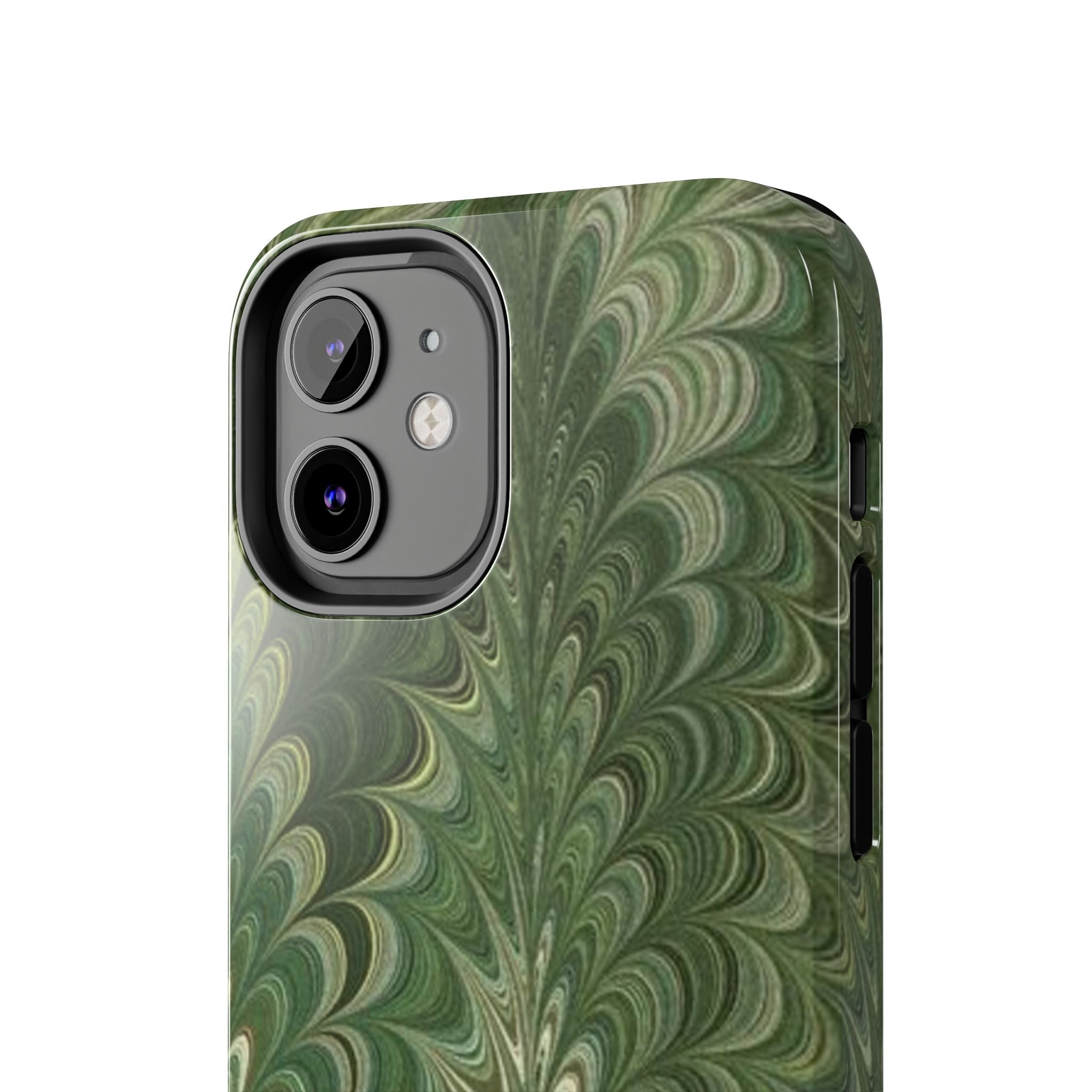 Deep Green Marble Italian Tough Phone Case — Durable Marbled Phone Case