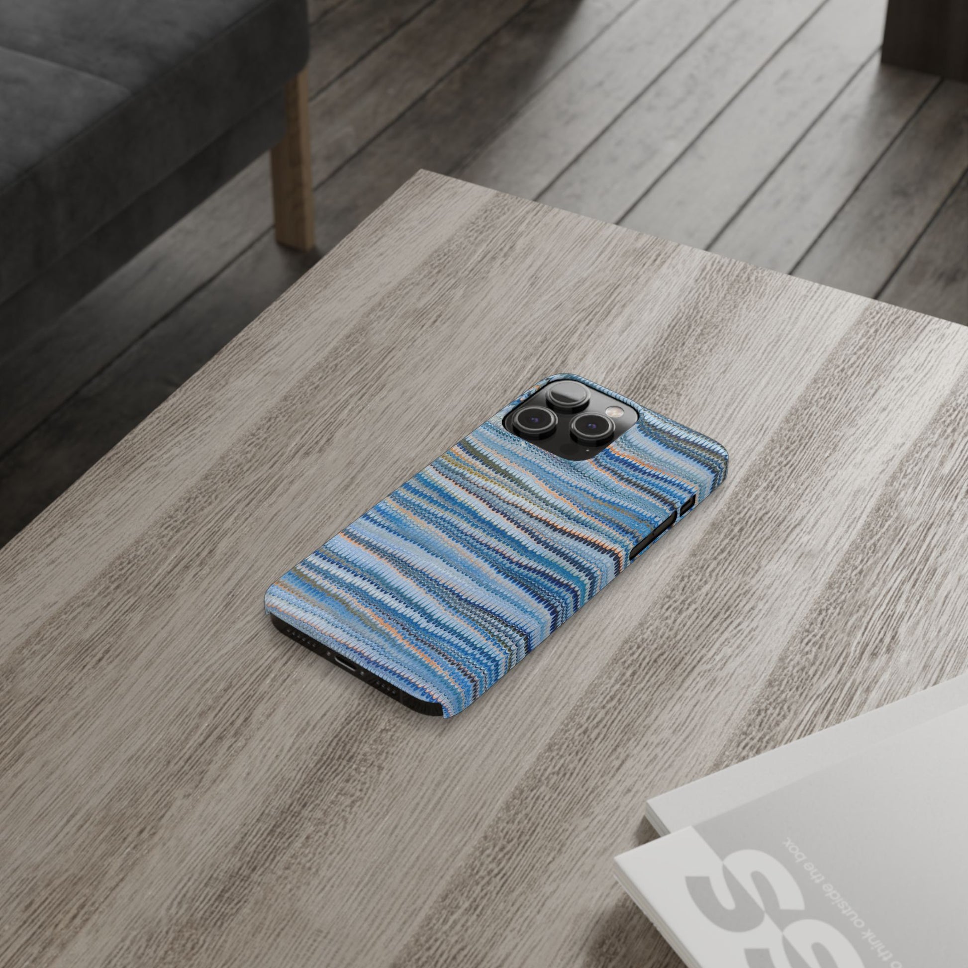 Blue Italian Hand-Painted and Vintage Marbled Inspired Paper Design, Italy Feather Phone Case, iPhone15 Case and all iPhone Case Sizes