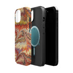 Rust + Gold Italian Marbled Design Magnetic MAG SAFE - Dual Layer Case - Glossy or Matte