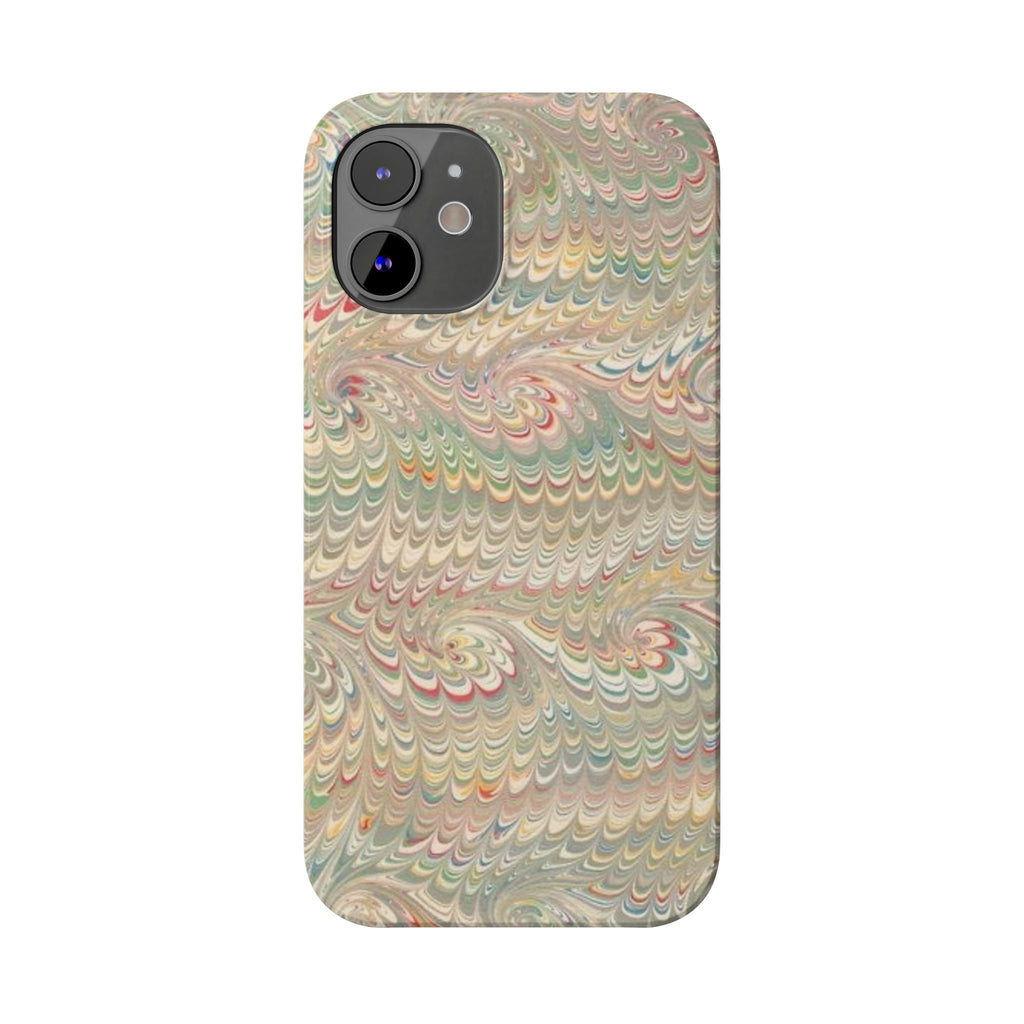 Beige Swirl Marbled Feather Phone Case