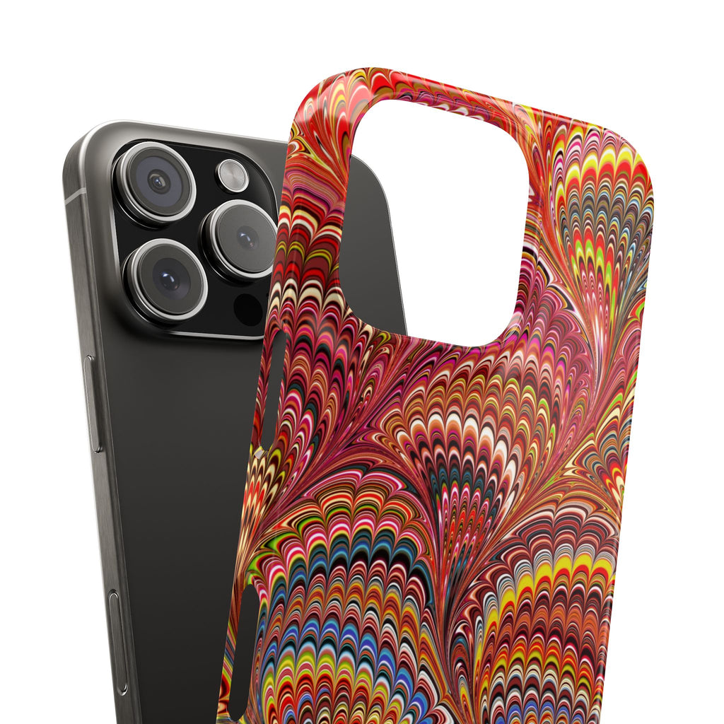 Red Marbled Swirl Phone Case - Single Layer Slim Case