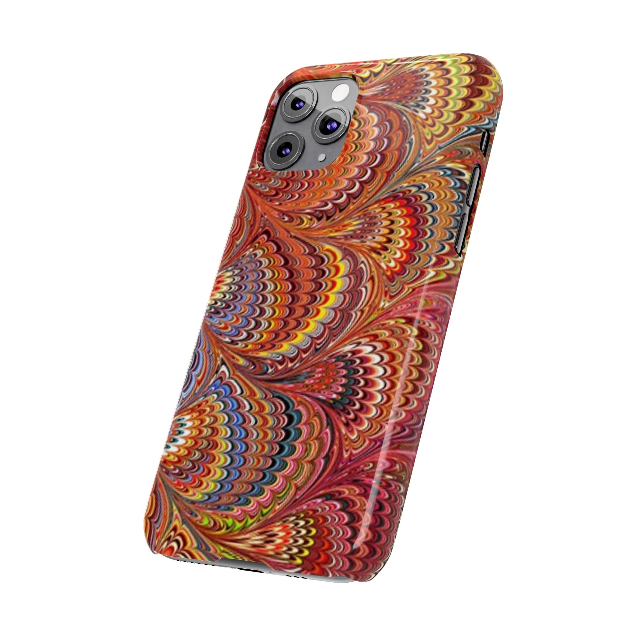 Italian Marbled Design, Red and Blue Pallet