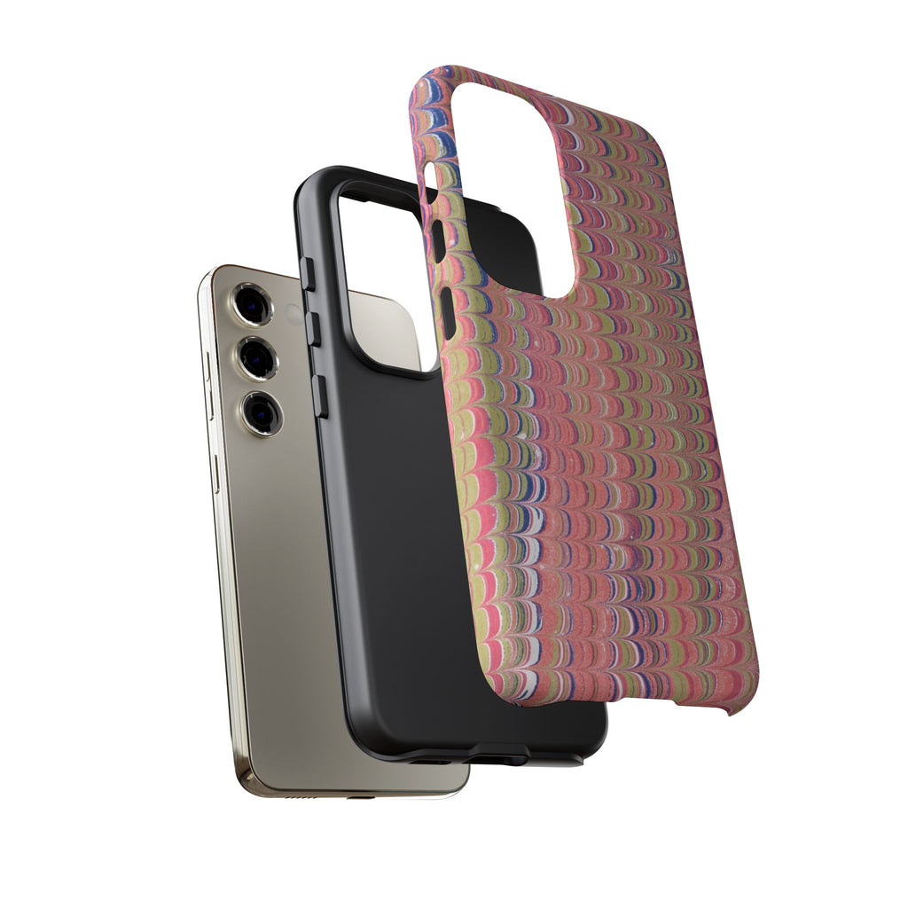 Pink Pastels Feather Marbled Vintage Design iPhone 16 + Samsung + Apple + Google - all models