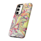 Yellow and Pink Swirl Marbled Italian Phone Case - Dual Layer - Matte or Glossy