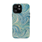 Aqua + Green Marble Phone Case - Impact-Resistant Durable - Dual Cover Design