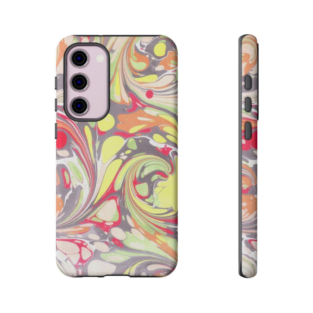 Yellow and Pink Swirl Marbled Italian Phone Case - Dual Layer - Matte or Glossy