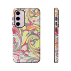 Yellow and Pink Swirl Marbled Italian Phone Case - Dual Layer - Matte or Glossy