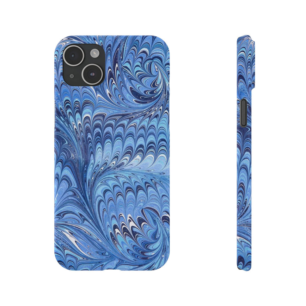 Blue Italian Marbled Design, Green and Blue Pallet, Slim Phone Case