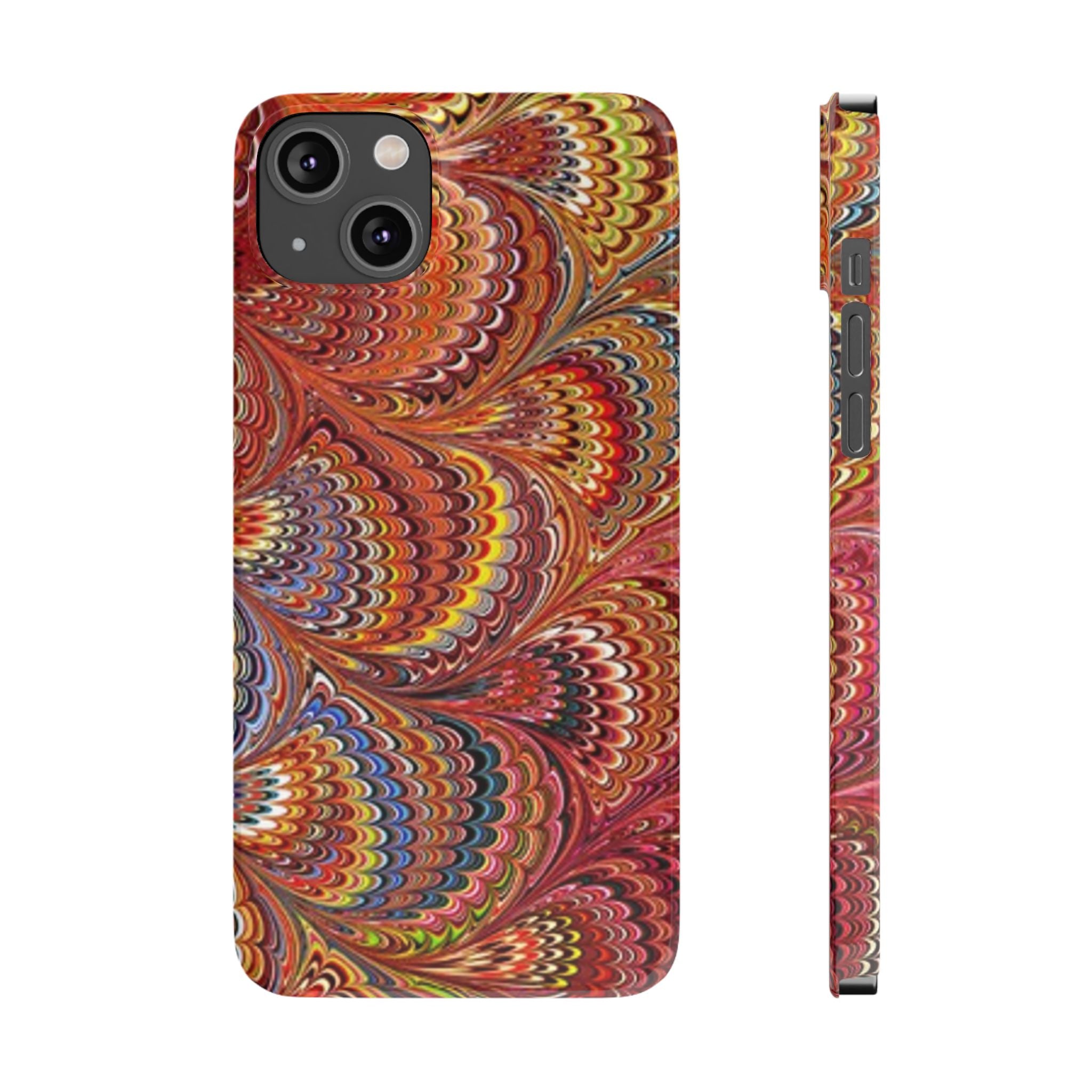 Italian Marbled Design, Red and Blue Pallet