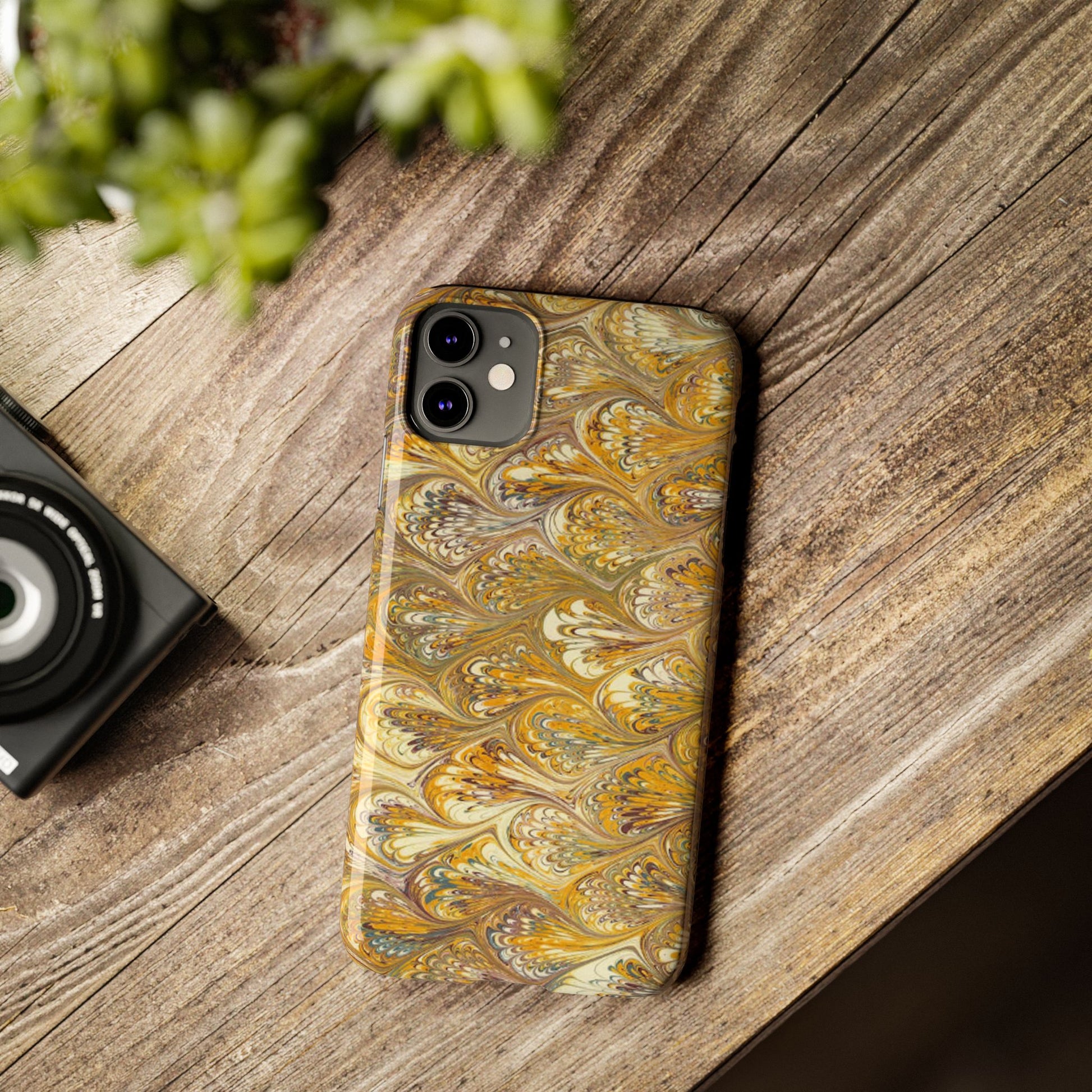 Golden Yellow Italian Marbled Designed, Slim Phone Cases, Case-Mate