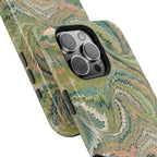 Green Pastel Italian Marble Design Magnetic MAG SAFE High Impact iPhone Cases