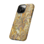 Golden Yellow Marbled Italian Phone Case - Dual Layer - Matte or Glossy