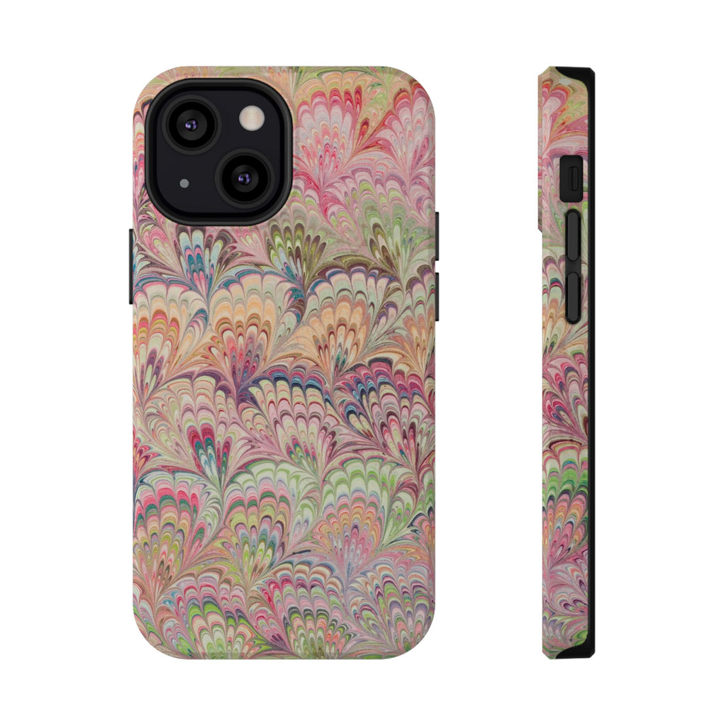 Marbled Pastel Pink and Green Impact-Resistant Phone Case for Apple + Samsung