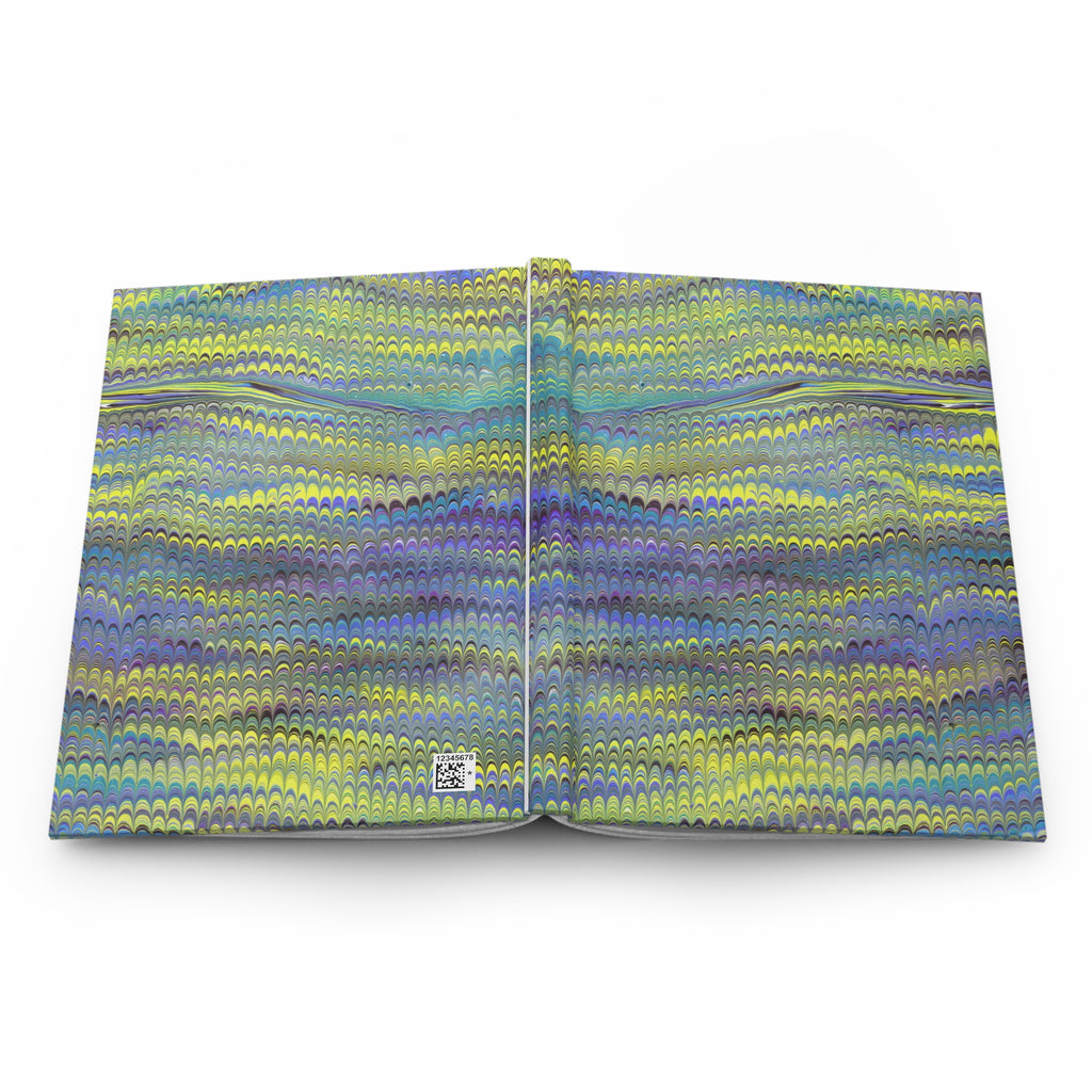 Vintage Italian Marbled Hardcover Journal Lime Green and Purple