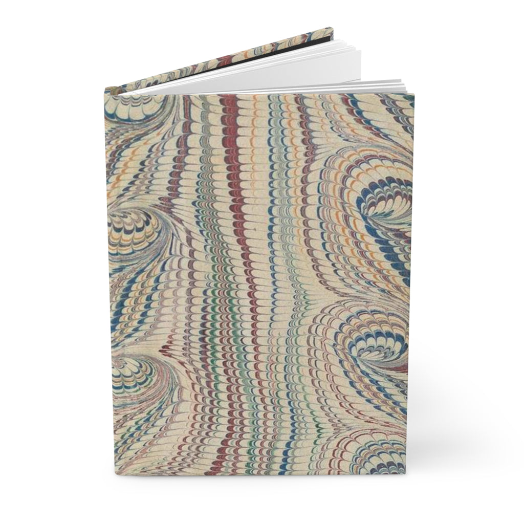 Hardcover Journal Matte with Vintage Italian Feather Marble Design - Lined Pages