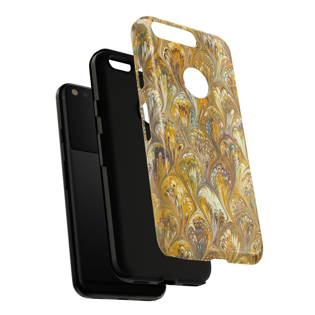 Golden Yellow Marbled Italian Phone Case - Dual Layer - Matte or Glossy