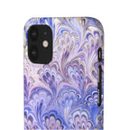Marbled Feather Lavender + Purple Swirl - Single Layer Slim Phone Case
