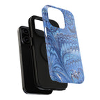 Blue Marbled Swirl Phone Case - Dual Layer Case